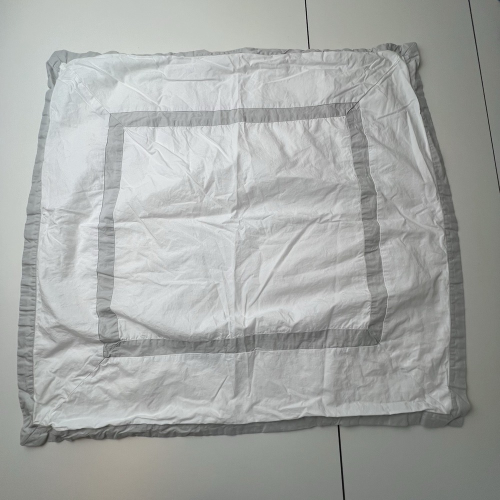 Ballard Designs Trim Gray  White Banding Euro Size Sham Cotton